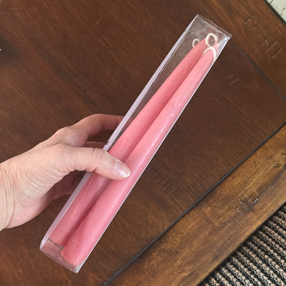 Trader Joe’s Set of 6 Pink Taper Candles - Picture 2 of 7